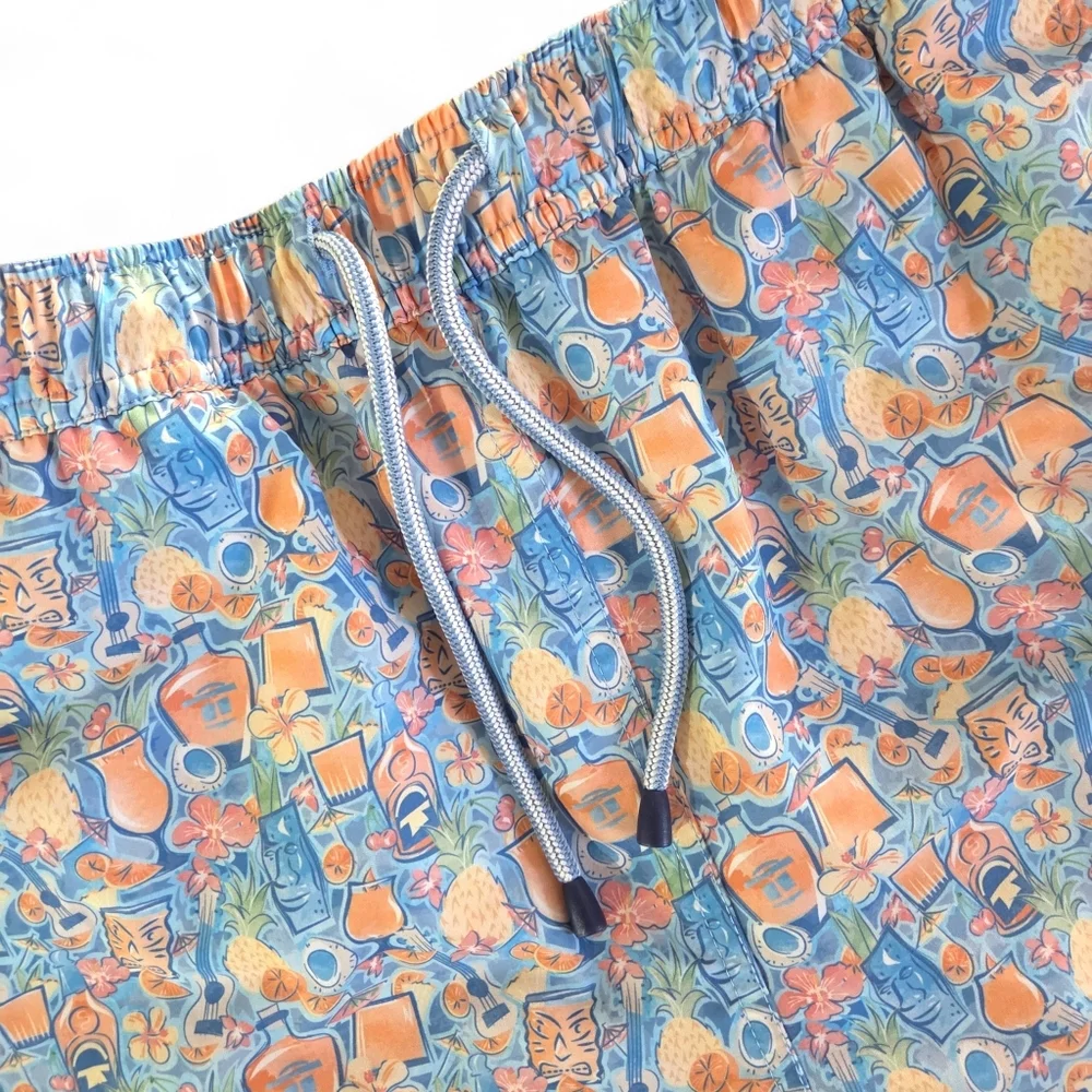 PETER MILLAR Swim Trunks Tiki Time Paradise NWOT M Board Shorts Resort